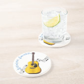 アコースティックギター – ラウンドライムストーン飲料用コースター コースター (側面)