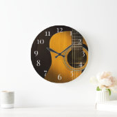 アコースティックギター ラージ壁時計 (ホーム)