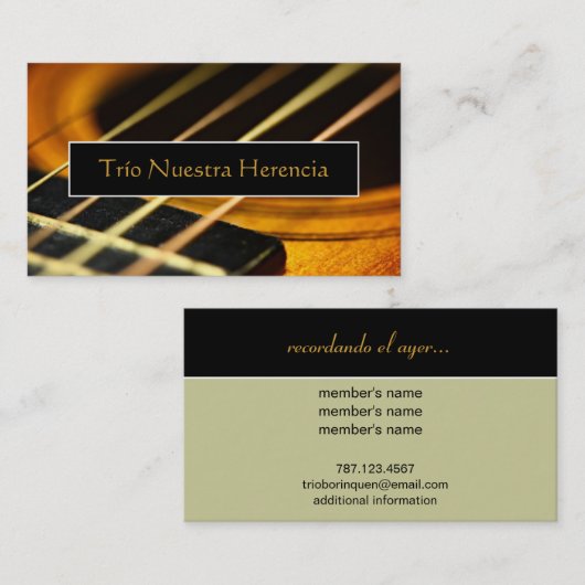 アコースティックギター 名刺 (正面/裏面)