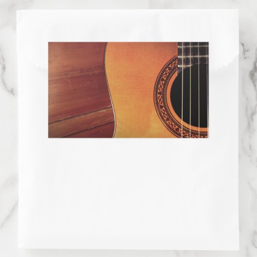 アコースティックギター 長方形シール (バッグ)