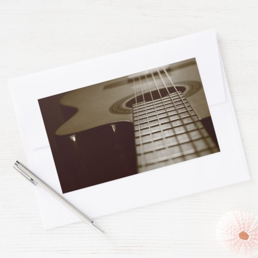 アコースティックギター 長方形シール (封筒)