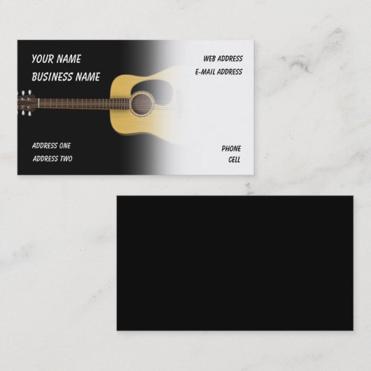 アコースティックギター – 音楽名刺 名刺 (正面/裏面)