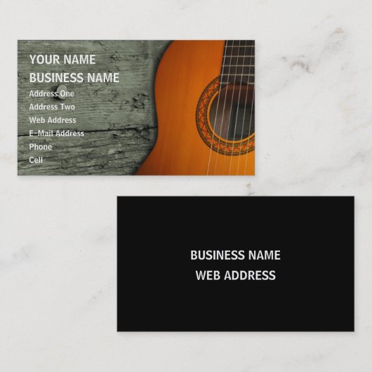 アコースティックギター – 音楽名刺 名刺 (正面/裏面)