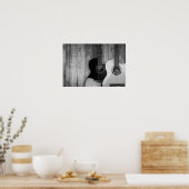 アコースティックギターB&W写真 ポスター (キッチン)