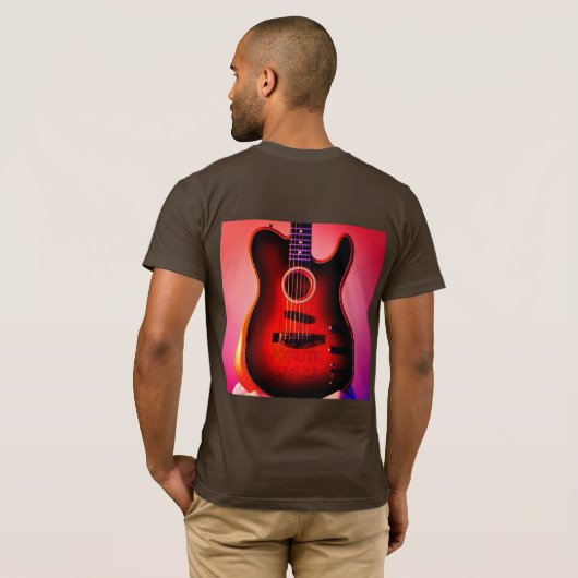 アコースティックギターTシャツ。 Tシャツ (裏面フル)