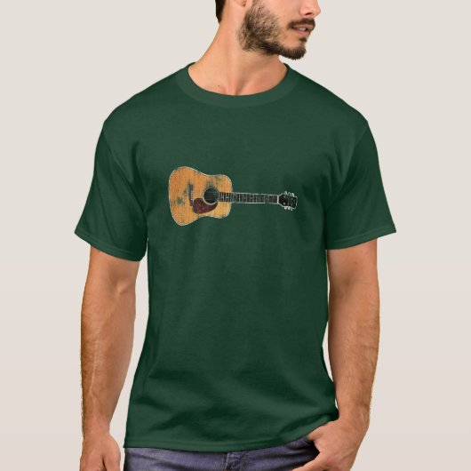 アコースティックギタ動揺してー水平 Tシャツ (正面)