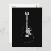 アコースティックシンプルギタースケッチ ポストカード (正面/裏面)