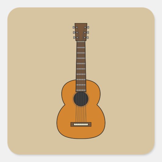 アコースティックシンプルギターマンガ スクエアシール (正面)