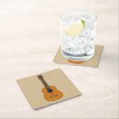 アコースティックシンプルギターマンガ スクエアペーパーコースター (インサイチュ)