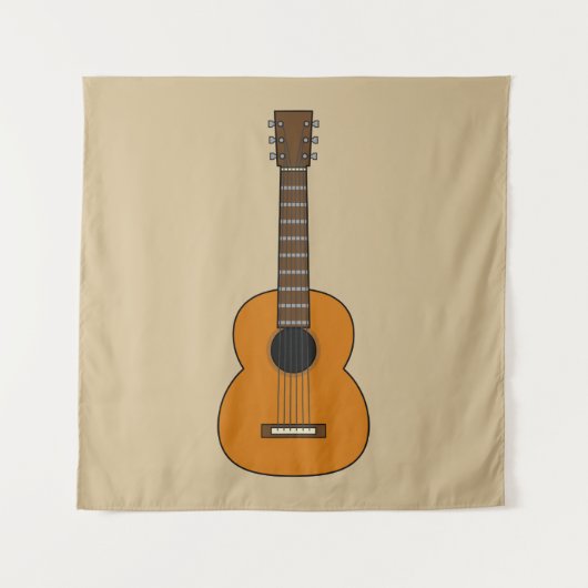アコースティックシンプルギターマンガ タペストリー (正面)