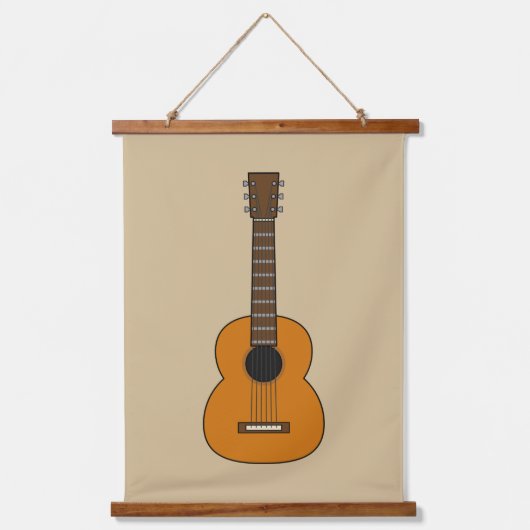 アコースティックシンプルギターマンガ 吊り下げ型タペストリー (正面)