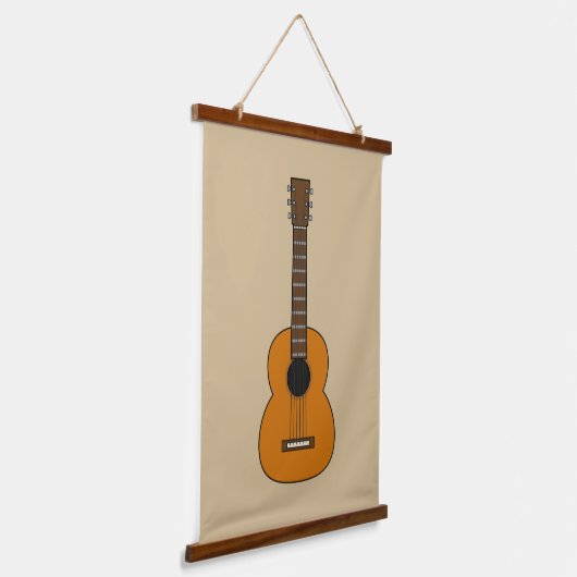 アコースティックシンプルギターマンガ 吊り下げ型タペストリー (傾斜あり)