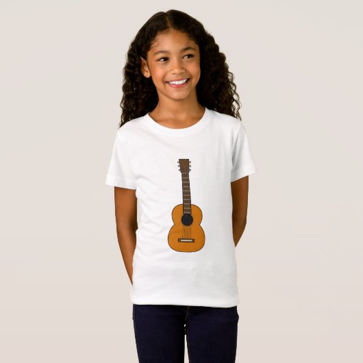 アコースティックシンプルギターマンガ Tシャツ (正面フル)