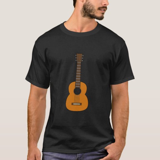 アコースティックシンプルギターマンガ Tシャツ (正面)