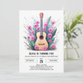 アコースティックバラドギター誕生日 招待状 (スタンド正面)