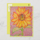 アコースティックヒマワリ転がロック ポストカード (正面/裏面)