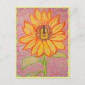 アコースティックヒマワリ転がロック ポストカード (正面)