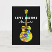 アコースティックファンキーギタサイケデリックーアートの名前 カード (正面)