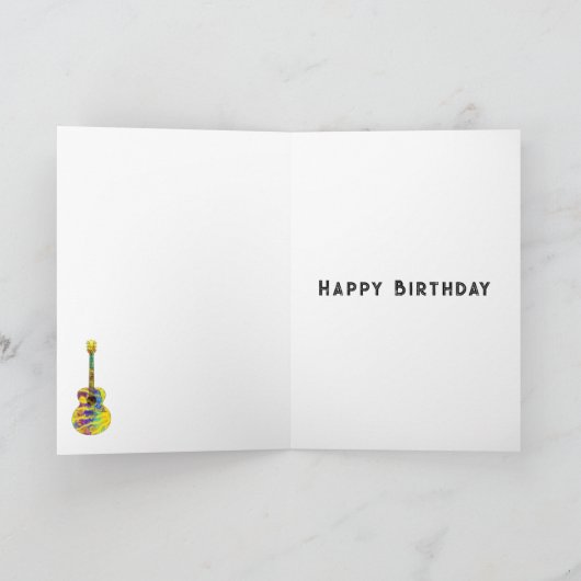 アコースティックファンキーギタサイケデリックーアートの名前 カード (内部)