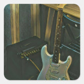 アコースティックベース電気ギターギフト スクエアシール (正面)