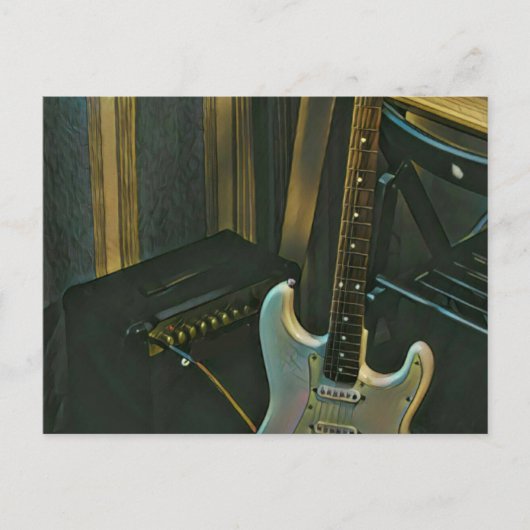 アコースティックベース電気ギターギフト ポストカード (正面)