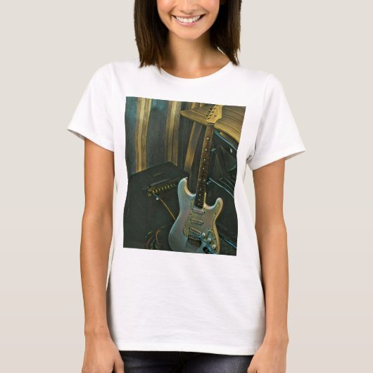 アコースティックベース電気ギターギフト Tシャツ (正面)