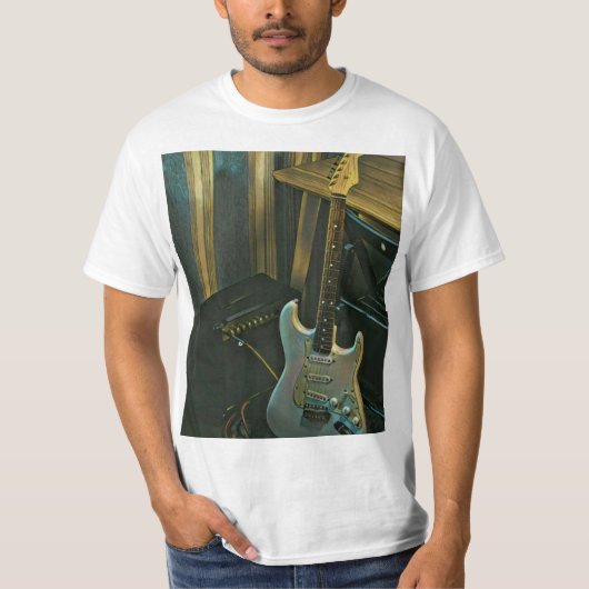 アコースティックベース電気ギターギフト Tシャツ (正面)