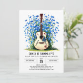 アコースティックミュージシャンギターボーイ誕生日 招待状 (スタンド正面)