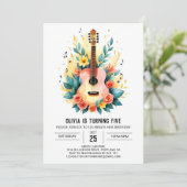 アコースティックミュージシャンギター誕生日 招待状 (スタンド正面)