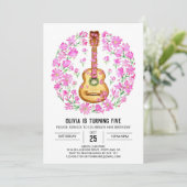 アコースティックミュージシャンギター誕生日 招待状 (スタンド正面)