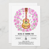 アコースティックミュージシャンギター誕生日 招待状 (正面/裏面)