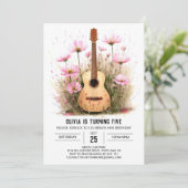 アコースティックミュージシャンギター誕生日 招待状 (スタンド正面)