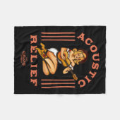 アコースティックレリーフ、 浮き彫りかわいいトロピカルギター音楽タトゥー フリースブランケット (正面(横))