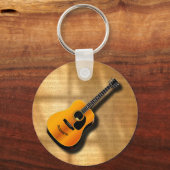 アコースティックヴィンテージギター及びミュージシャン名前をカスタムする キーホルダー (正面)