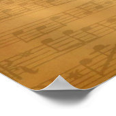 アコースティックヴィンテージギター及びミュージシャン名前をカスタムする ポスター (角)