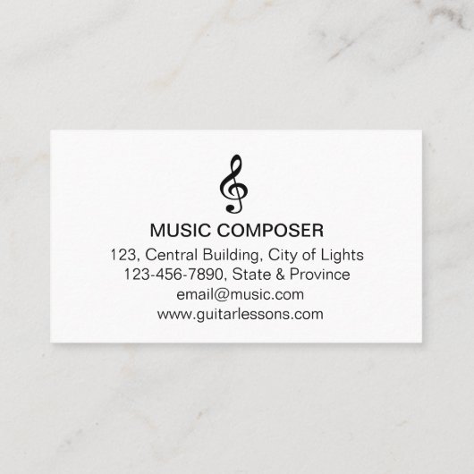 アコースティック先生付きギター音楽ミュージシャン 名刺 (裏面)