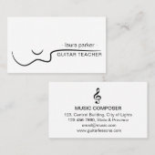 アコースティック先生付きギター音楽ミュージシャン 名刺 (正面/裏面)