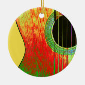 アコースティック芸術的ギタークリスマスオーナメント セラミックオーナメント (正面)