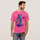 アコースティック遊ギターのCat's Tシャツ (正面フル)