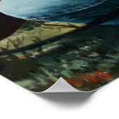 アコースティック遊ギターを使った女性の音楽 ポスター (角)