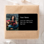 アコースティック遊ギターを使った女性の音楽 ラベル (インサイチュ)