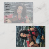 アコースティック遊ギターを使った女性の音楽 名刺 (正面/裏面)