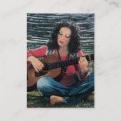 アコースティック遊ギターを使った女性の音楽 名刺 (裏面)