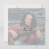 アコースティック遊ギターを使った女性の音楽 招待状 (裏面)