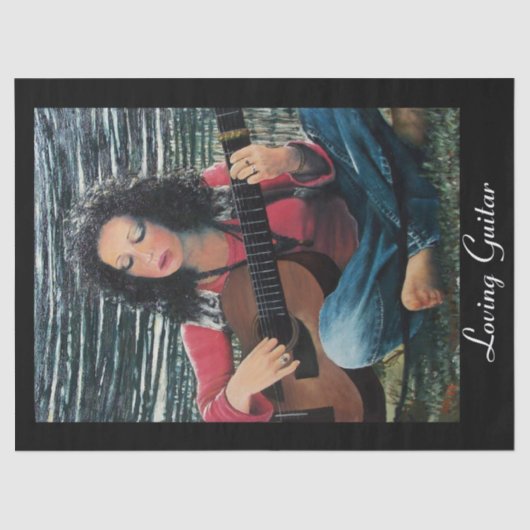 アコースティック遊ギターを使った女性の音楽 薄葉紙 (正面)