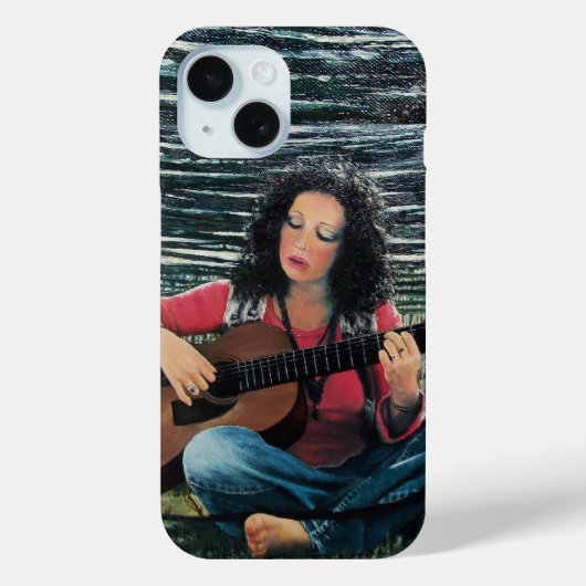 アコースティック遊ギターを使った女性の音楽 Case-Mate iPhoneケース (裏面)