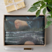 アコースティック遊ギターティッシュPを持つ女性の音楽 薄葉紙 (ギフト)