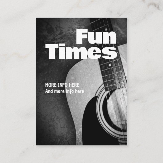 アコースティック音楽ギターパーティー招待状カード エンクロージャーカード (裏面)