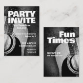 アコースティック音楽ギターパーティー招待状カード エンクロージャーカード (正面/裏面)