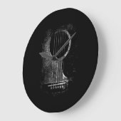 アコースティック・ギター・プレーヤー6弦ロック&転が ラージ壁時計 (傾斜)